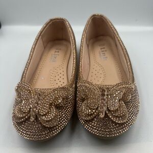 Kids flat dress shoe bling flat closed toe little girl/toddler shoes.